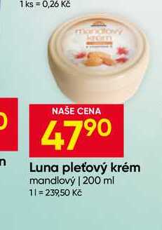 Luna pleťový krém mandlový 200 ml