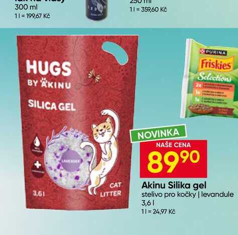 Akinu Silika gel stelivo pro kočky levandule 3,6l