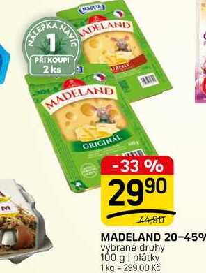 MADELAND 20-45% vybrané druhy 100 g | plátky