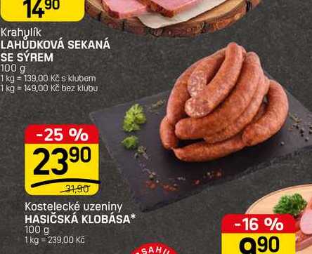 HASIČSKÁ KLOBÁSA* 100 g 