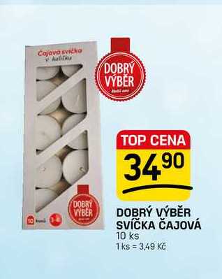 DOBRÝ VÝBĚR SVÍČKA ČAJOVÁ 10 ks FLOP TOP