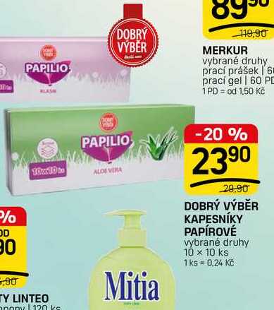 DOBRÝ VÝBĚR KAPESNÍKY PAPÍROVÉ vybrané druhy 10 x 10 ks FLOP TOP