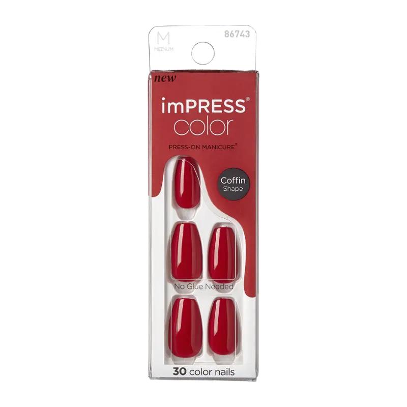 KISS Umělé nehty imPRESS Reddy or Not, 1 ks ROSSMANN