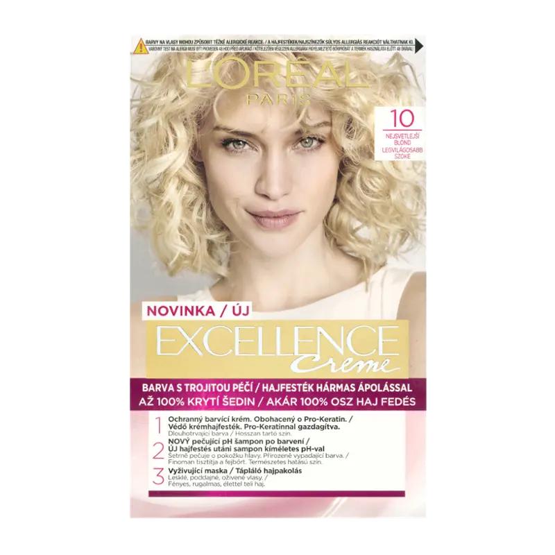L'Oréal Barva na vlasy Excellence Creme 10 nejsvětlejší blond, 1 ks ROSSMANN