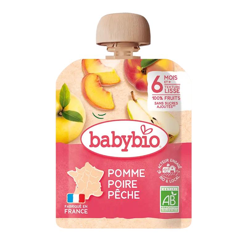 Babybio BIO kapsička jablko, hruška, broskev, 90 g ROSSMANN