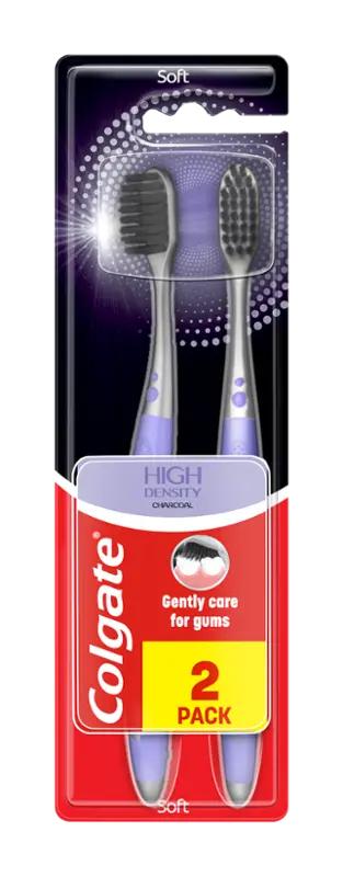 Colgate Zubní kartáček High Density Charcoal Soft 2 ks, různé druhy, 2 ks ROSSMANN