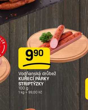 KUŘECÍ PÁRKY STRIPTÝZKY 100 g 