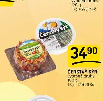 ČERSTVÝ SÝR vybrané druhy 100 g 