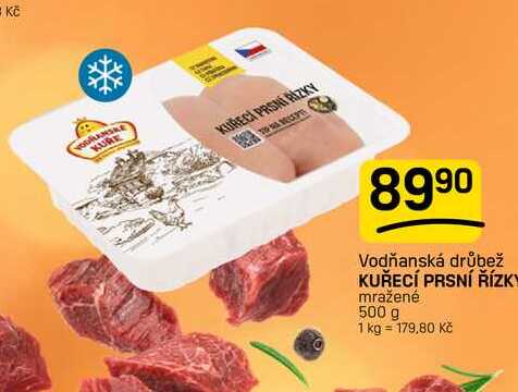KUŘECÍ PRSNÍ ŘÍZKY mražené 500 g