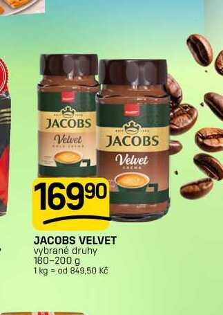 JACOBS VELVET vybrané druhy 180-200 g