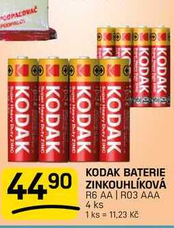 KODAK BATERIE ZINKOUHLÍKOVÁ R6 AA | R03 AAA 4 ks