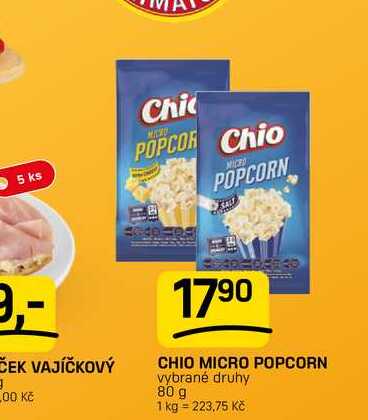 CHIO MICRO POPCORN vybrané druhy 80 g