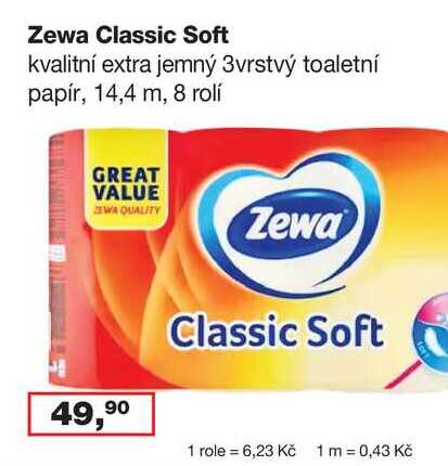 Zewa Classic Soft 8 rolí