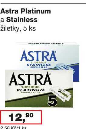 Astra Platinum a Stainless žiletky, 5 ks Ráj drogerie
