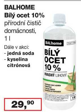 BALHOME Bílý ocet 10% 1 l Ráj drogerie