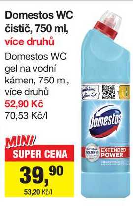 Domestos WC čistič, 750 ml Šlak