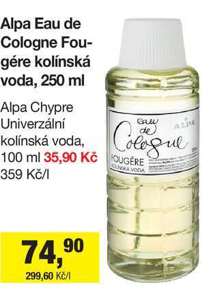 Alpa Eau de Cologne Fougére kolínská voda, 250 ml Šlak