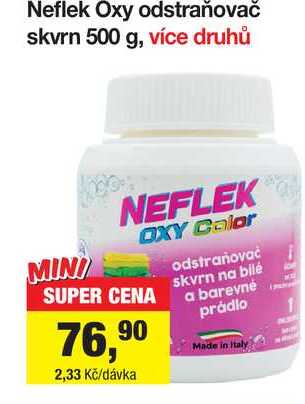 Neflek Oxy odstraňovač skvrn 500 g Šlak