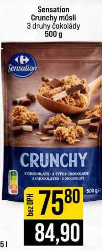 Sensation Crunchy müsli 3 druhy čokolády 500 g