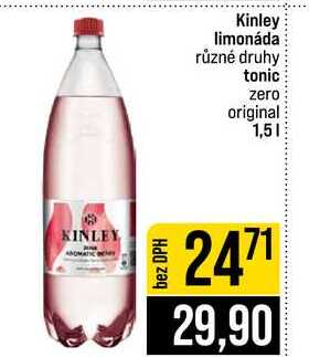 Kinley limonáda různé druhy tonic zero original 1,5l
