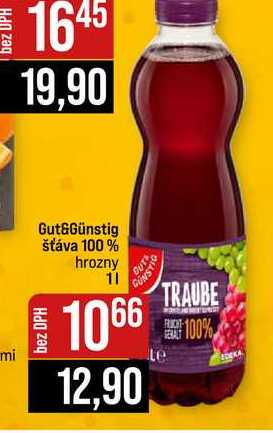 Gut&Günstig šťáva 100% hrozny 1l