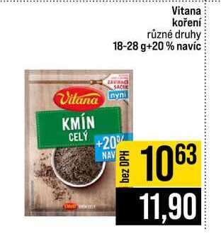 Vitana koření různé druhy 18-28 g+20% navíc
