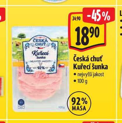 Česká chuť Kuřecí šunka 100 g