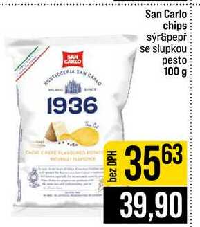 San Carlo chips sýr&pepř se slupkou pesto 100 g