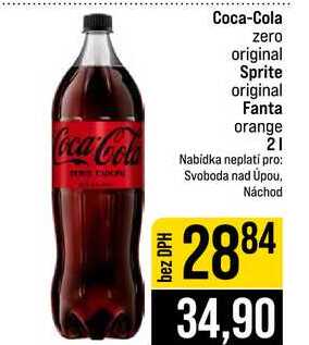 Coca-Cola zero original Sprite original Fanta orange 2l