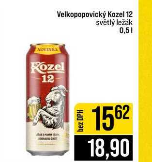 Velkopopovický Kozel 12 světlý ležák 0,5l