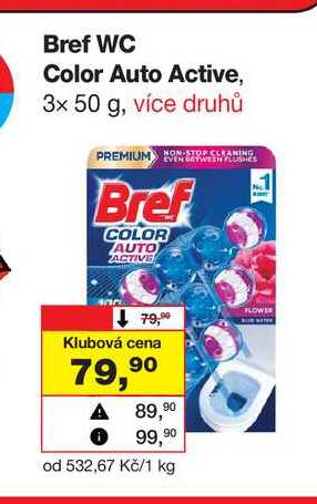 Bref WC Color Auto Active, 3x 50 g Barvy a laky drogerie 