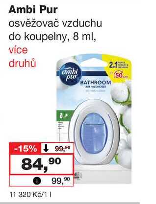 Ambi Pur osvěžovač vzduchu do koupelny, 8 ml