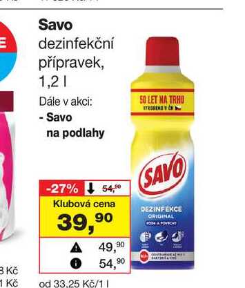Savo dezinfekční přípravek, 1,2l Barvy a laky drogerie 