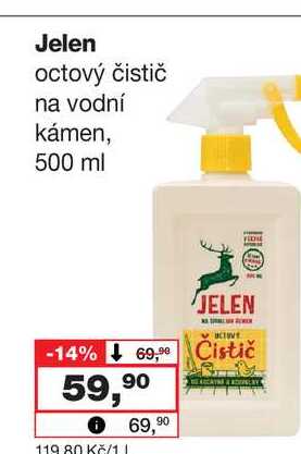 Jelen octový čistič na vodní kámen, 500 ml Barvy a laky drogerie 