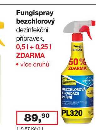 Fungispray bezchlorový dezinfekční přípravek, 0,5l Barvy a laky drogerie 