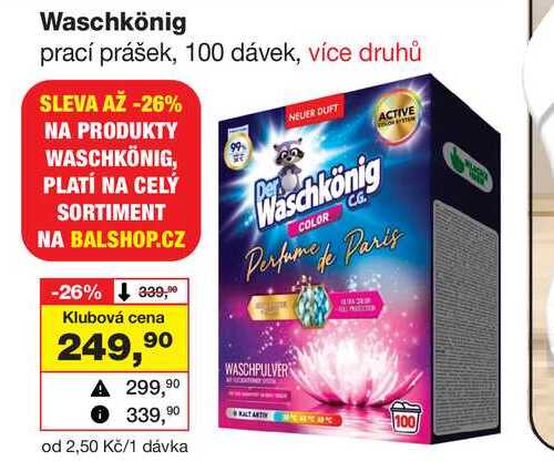 Waschkönig prací prášek, 100 dávek