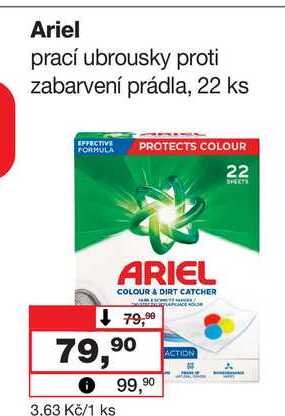 Ariel prací ubrousky proti zabarvení prádla, 22 ks Barvy a laky drogerie 