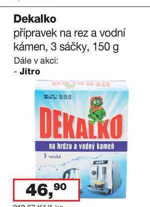 Dekalko přípravek na rez a vodní kámen, 3 sáčky, 150 g