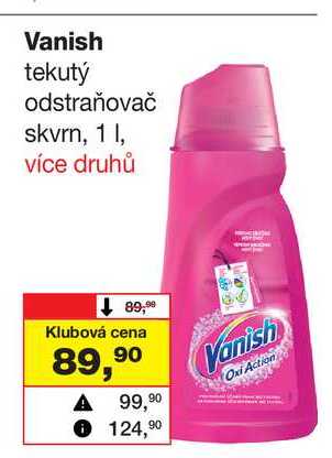 Vanish tekutý odstraňovač skvrn, 1l Barvy a laky drogerie 