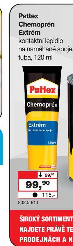 Pattex Chemoprén Extrém kontaktní lepidlo na namáhané spoje, tuba, 120 ml