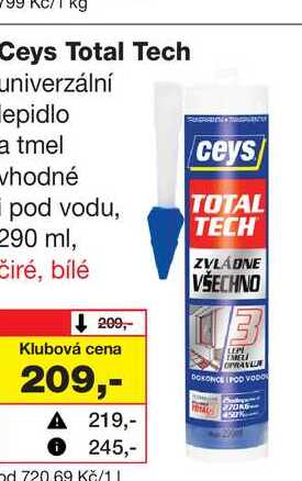 Ceys Total Tech univerzální lepidlo a tmel vhodné pod vodu 290 ml