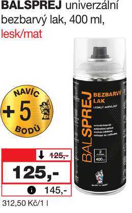 BALSPREJ univerzální bezbarvý lak, 400 ml, lesk/mat Barvy a laky drogerie 