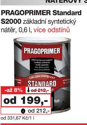 PRAGOPRIMER Standard S2000 základní syntetický nátěr, 0,6l Barvy a laky drogerie 
