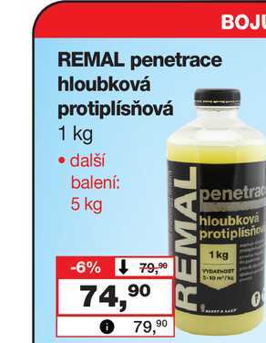REMAL penetrace hloubková protiplísňová 1 kg Barvy a laky drogerie 