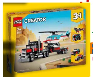 LEGO® Creator 3-in-1 31146 Náklaďák s plochou korbou a helikoptéra Tesco