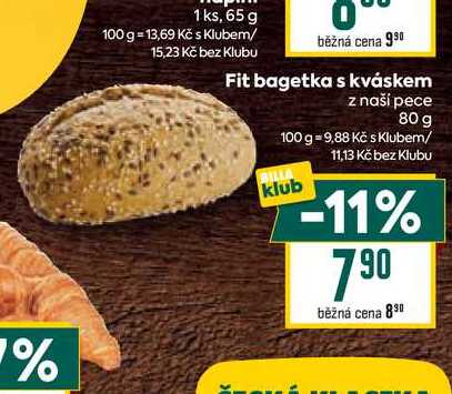 Fit bagetka s kváskem z naší pece 80 g