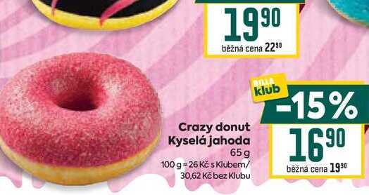 Crazy donut Kyselá jahoda 65g
