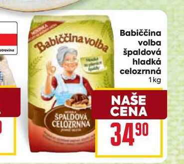 Babiččina volba špaldová hladká celozrnná 1kg