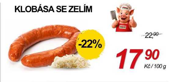 KLOBÁSA SE ZELÍM, /100 g