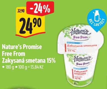 Nature's Promise Free From Zakysaná smetana 15%, 180 g 